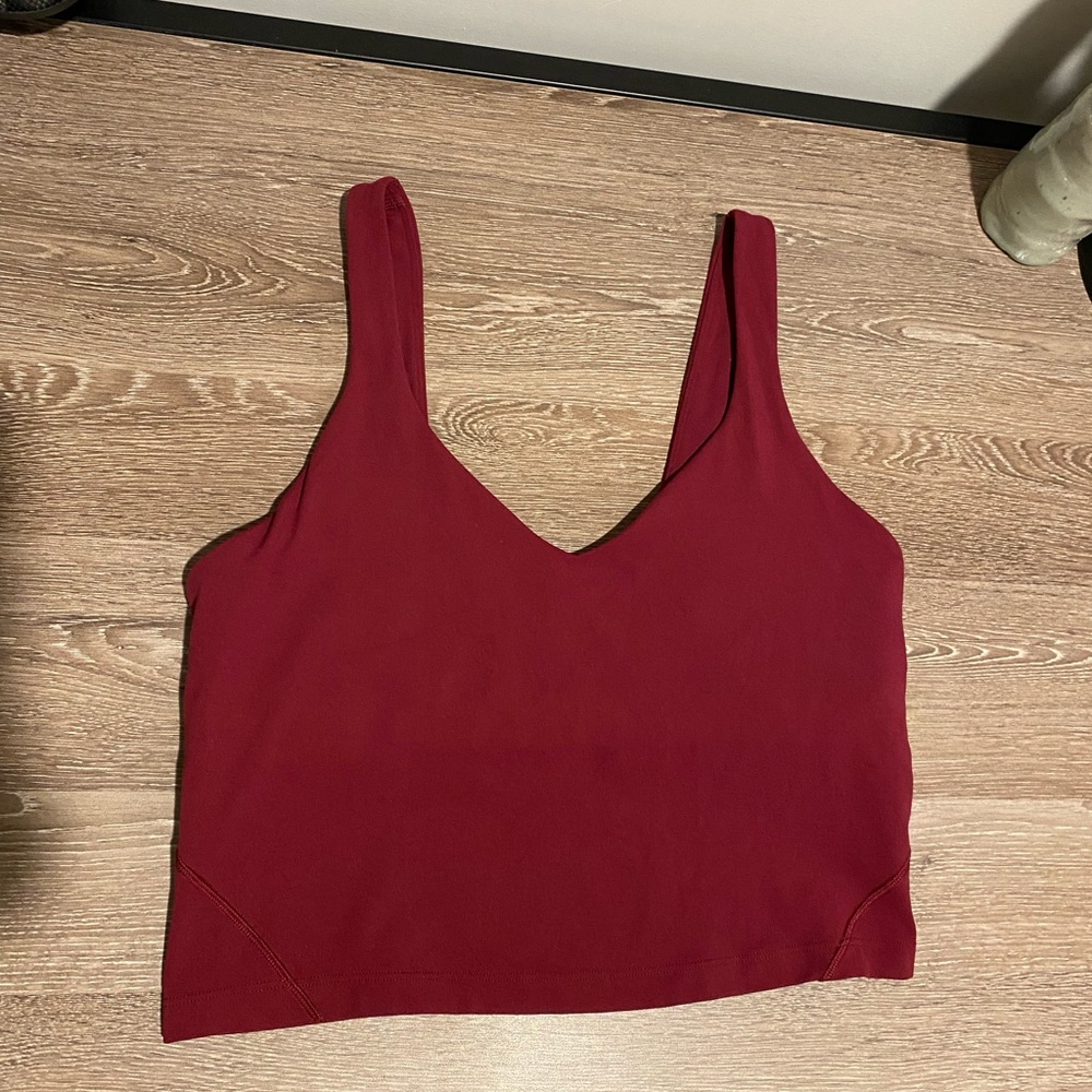 Lululemon Burgundy Align Sports Bra Crop Tank Size 8